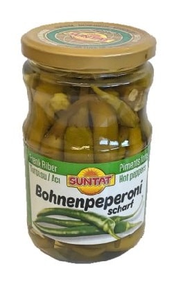 SUNTAT Bohnenpeperoni in Salzlake 720ml Glas